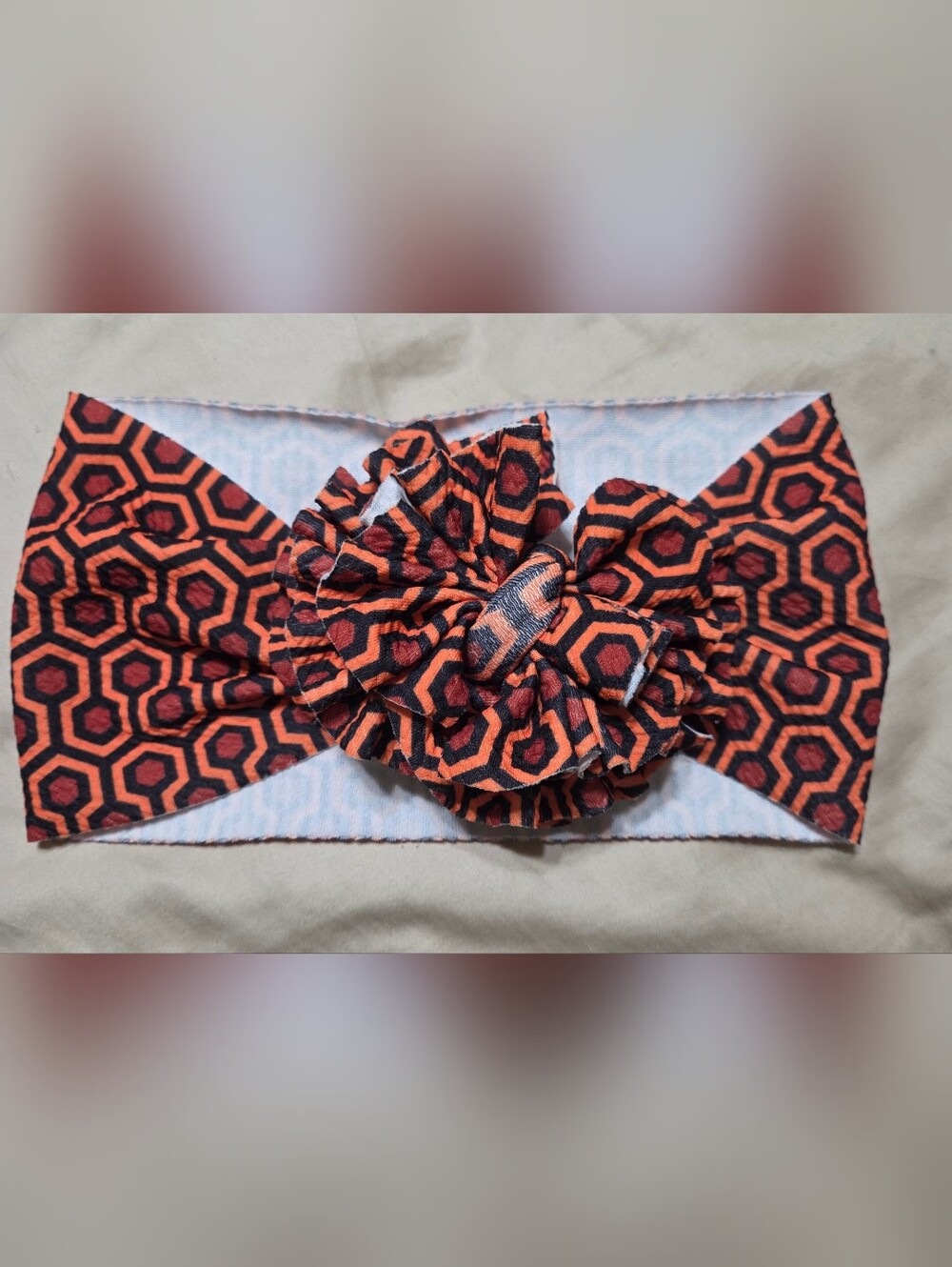 Orange & Black Teen/Womens Headband with Bow